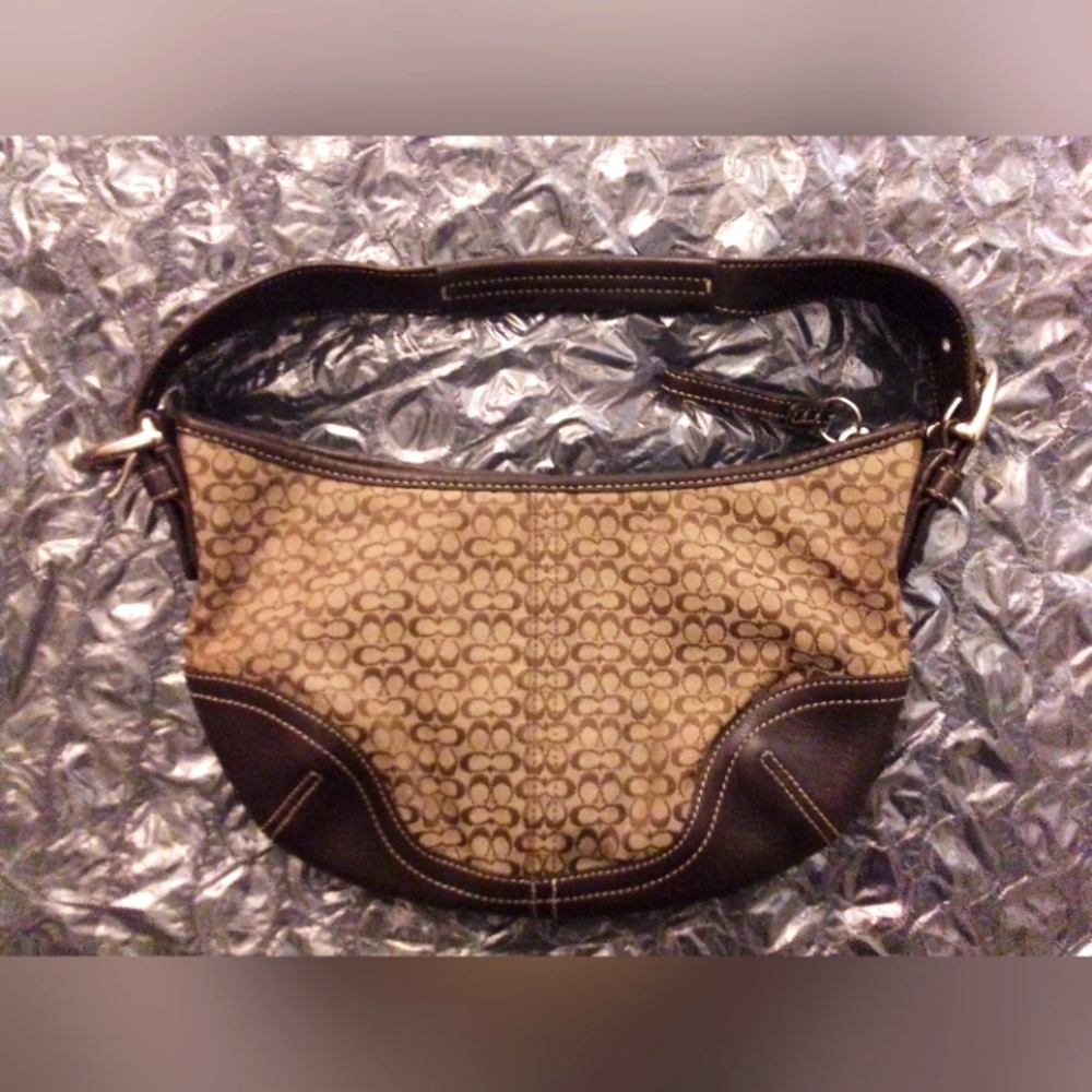 Authentic Vintage Mini Hobo/Rare discontinued print/canvas-leather